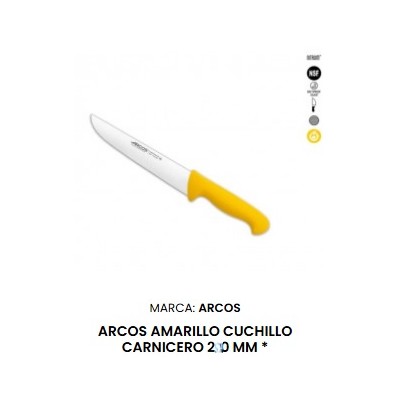 CUCHILLO CARNIC.20Cm AMARILLO ARCOS