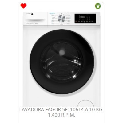 LAVADORA 10Kg FAGOR 1400R.P.M.