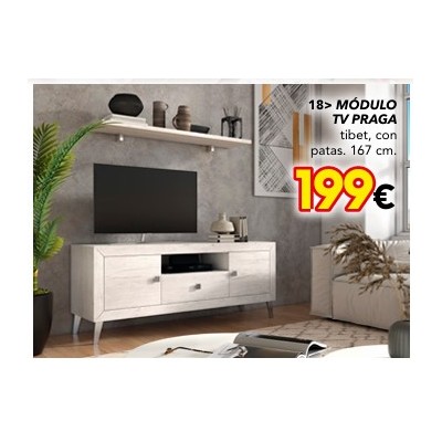 MESA T.V. 167Cm PRAGA BLANCO CON PATAS